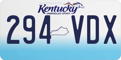 KY license plate 294VDX