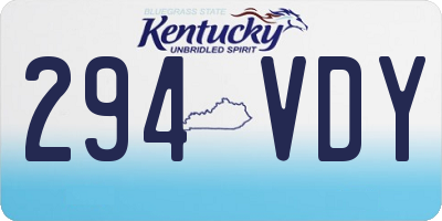 KY license plate 294VDY