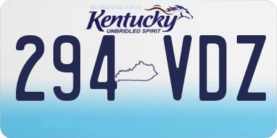 KY license plate 294VDZ