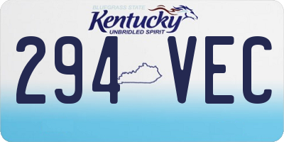 KY license plate 294VEC