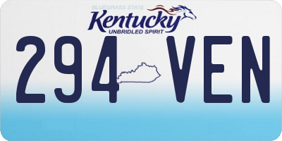 KY license plate 294VEN