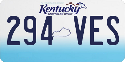 KY license plate 294VES
