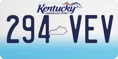 KY license plate 294VEV