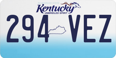 KY license plate 294VEZ