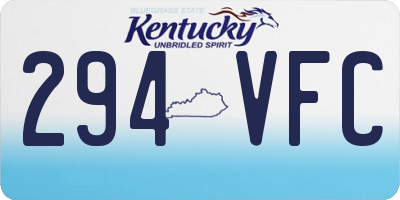 KY license plate 294VFC