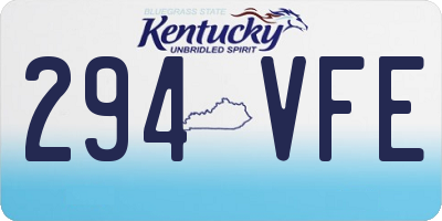 KY license plate 294VFE
