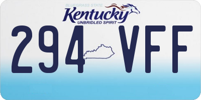 KY license plate 294VFF