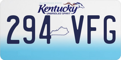 KY license plate 294VFG
