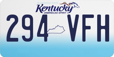 KY license plate 294VFH