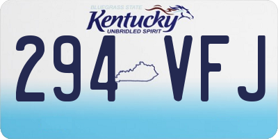 KY license plate 294VFJ
