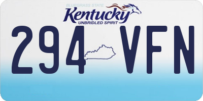 KY license plate 294VFN
