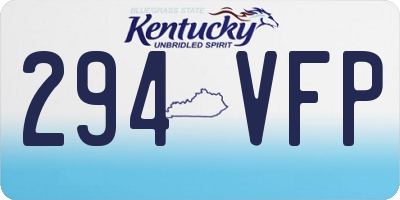 KY license plate 294VFP