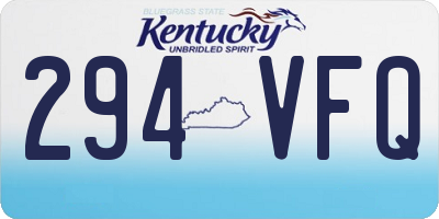 KY license plate 294VFQ