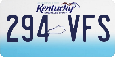 KY license plate 294VFS