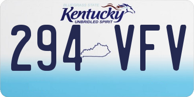KY license plate 294VFV