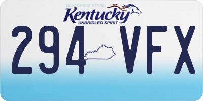 KY license plate 294VFX