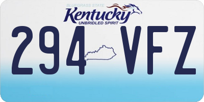 KY license plate 294VFZ