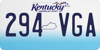 KY license plate 294VGA