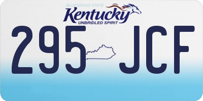 KY license plate 295JCF