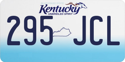 KY license plate 295JCL