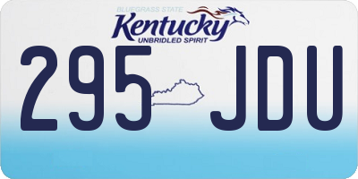KY license plate 295JDU