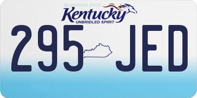 KY license plate 295JED