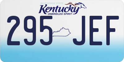 KY license plate 295JEF
