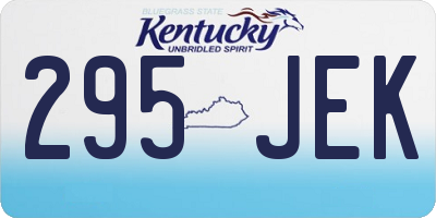 KY license plate 295JEK