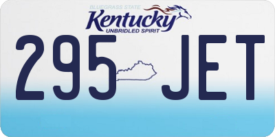 KY license plate 295JET