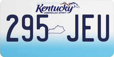 KY license plate 295JEU