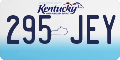 KY license plate 295JEY