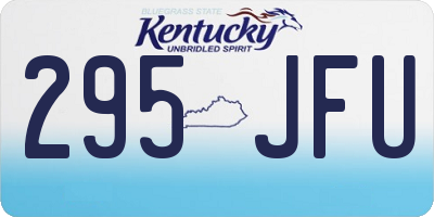 KY license plate 295JFU