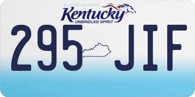 KY license plate 295JIF
