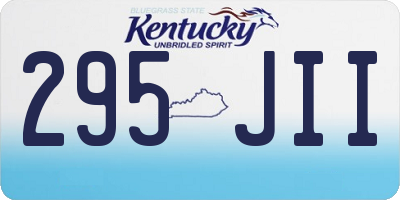KY license plate 295JII