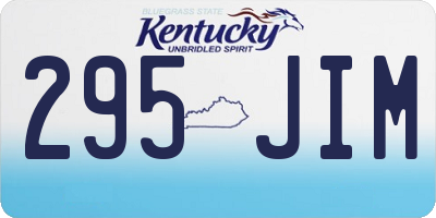 KY license plate 295JIM