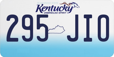 KY license plate 295JIO