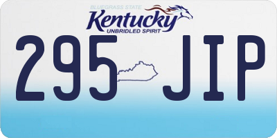 KY license plate 295JIP