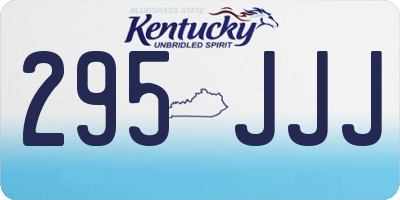 KY license plate 295JJJ