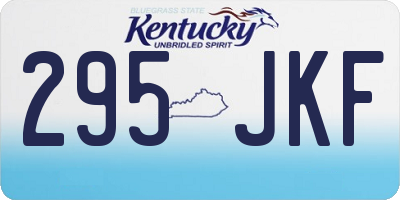 KY license plate 295JKF