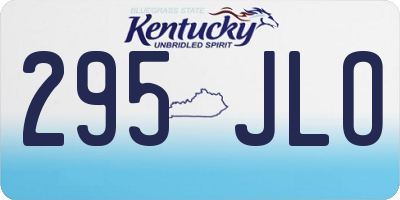 KY license plate 295JLO