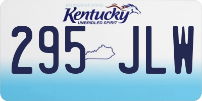 KY license plate 295JLW