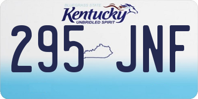 KY license plate 295JNF