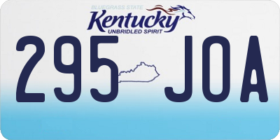 KY license plate 295JOA