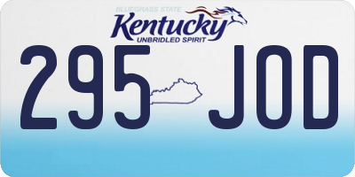 KY license plate 295JOD