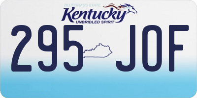 KY license plate 295JOF
