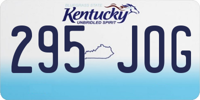 KY license plate 295JOG