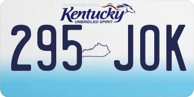 KY license plate 295JOK