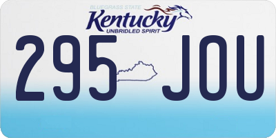 KY license plate 295JOU