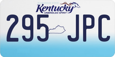 KY license plate 295JPC
