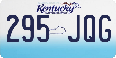 KY license plate 295JQG